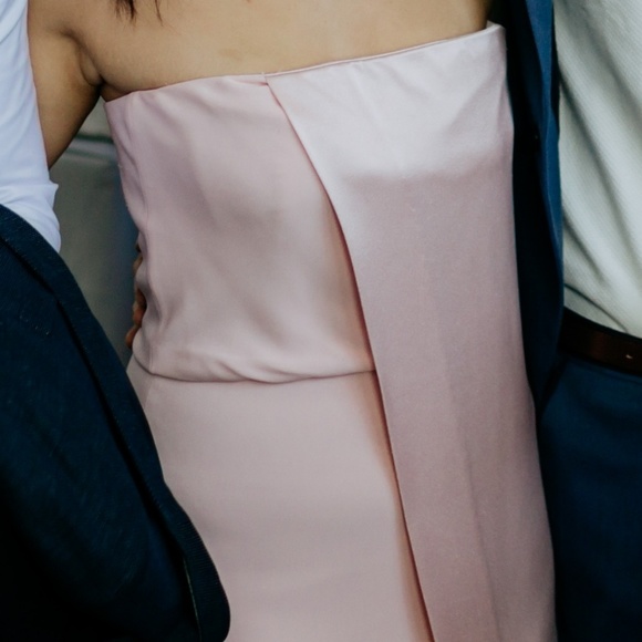 Halston Heritage Strapless Light Pink Gown size 4 - Picture 6 of 8